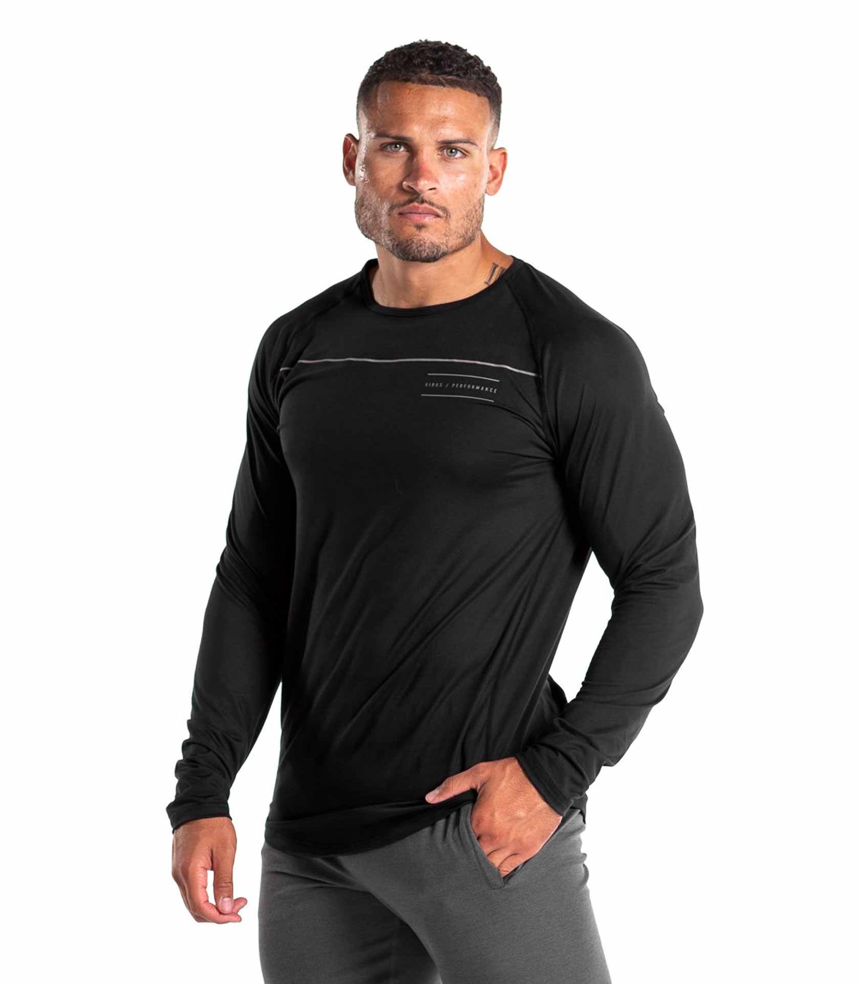 Virus Bioceramic Men Compression T-shirt Top Black L size Fitness