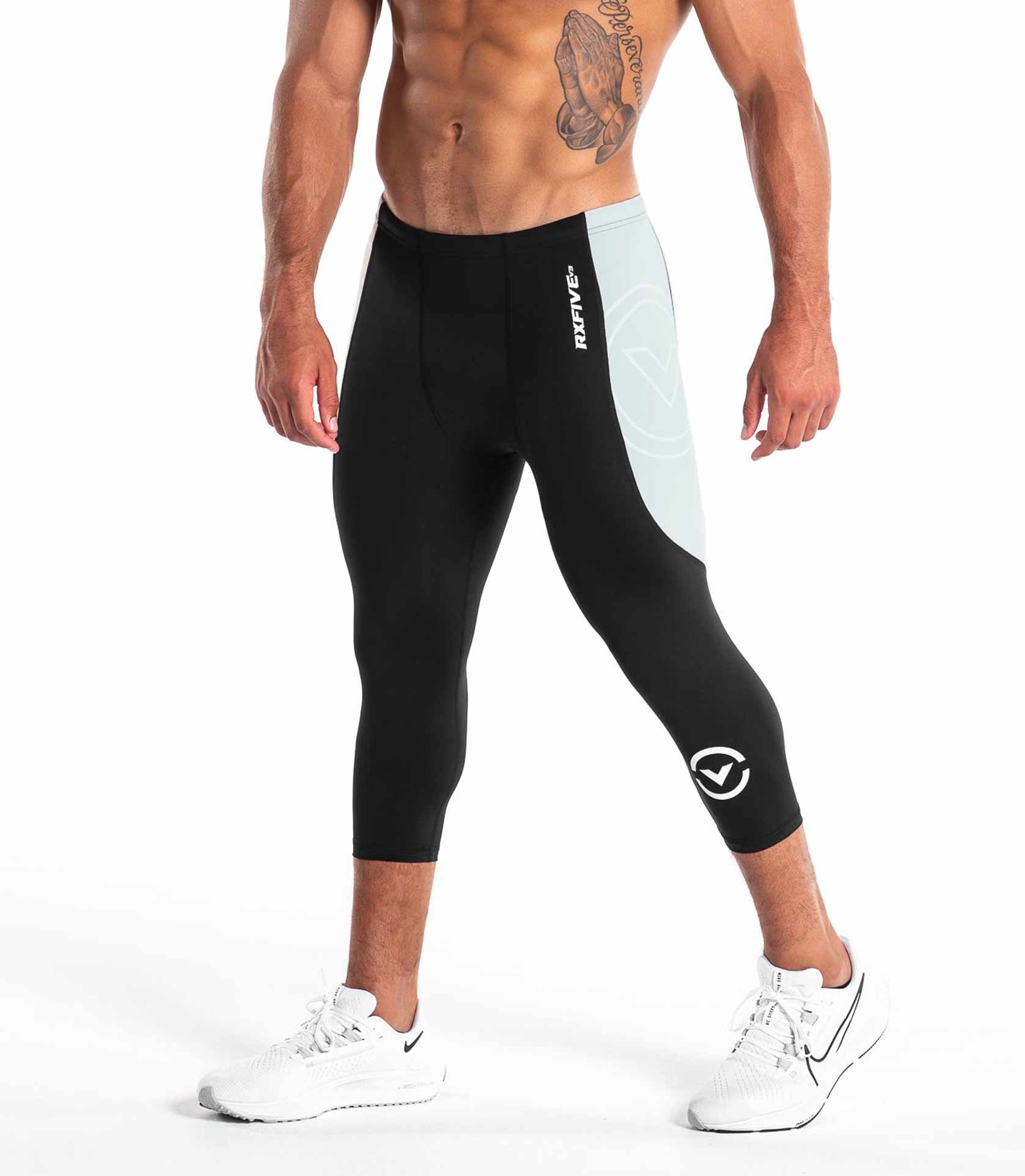 VIRUS Men's Stay Cool Tech 3/4 Length Compression Pants, Black